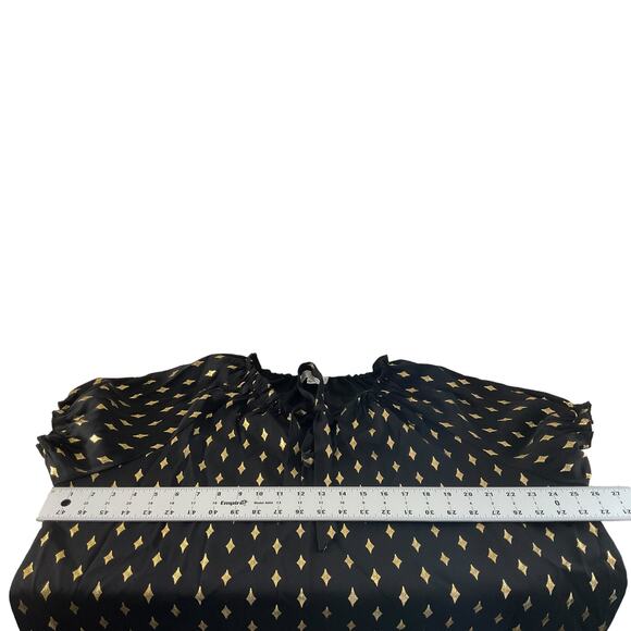 Shannon Ford New York Women's 2X Black Blouse Gold Diamond Pattern New - Picture 4 of 11